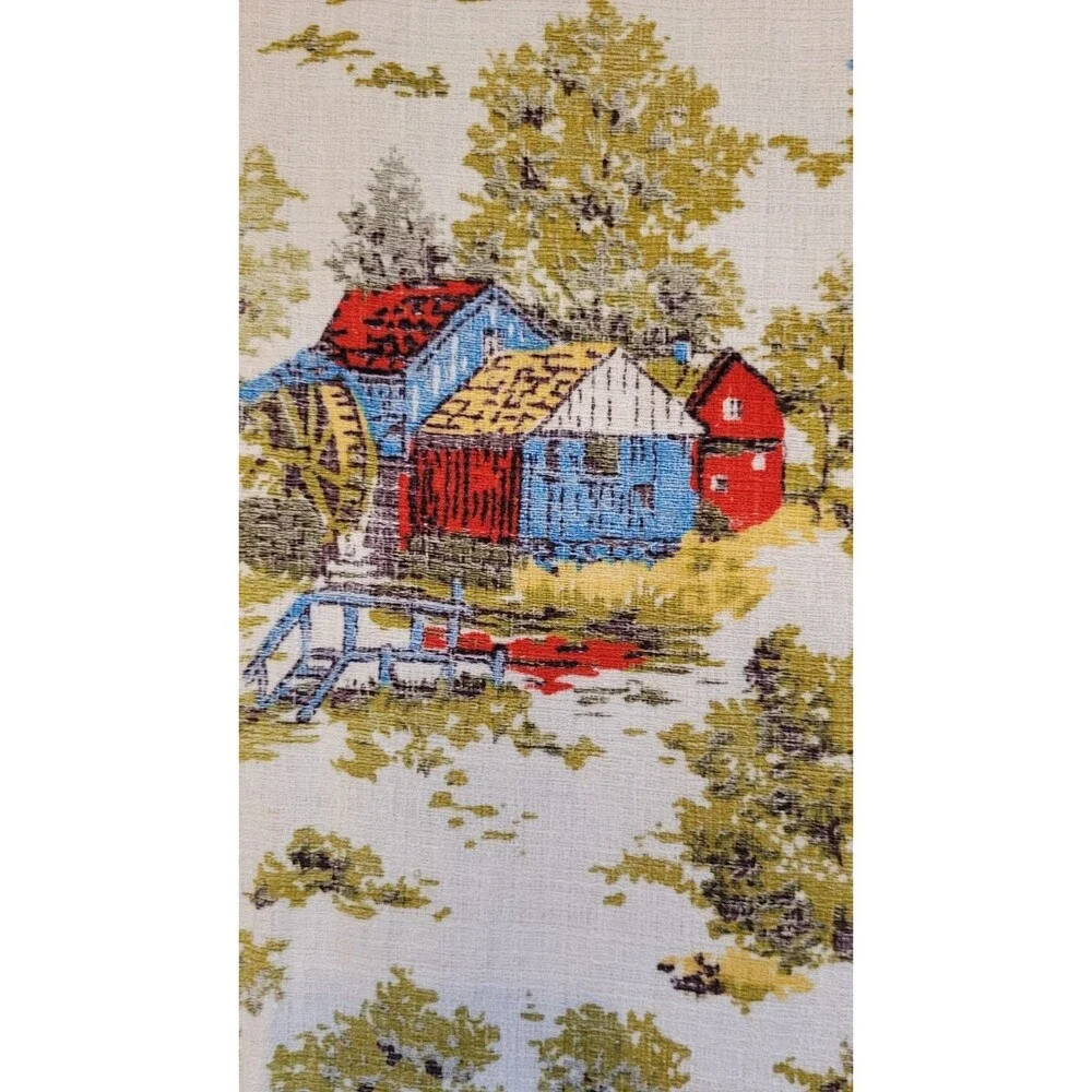 Vintage Cottage Core Curtain/drapes Barkcloth rustic textured decor